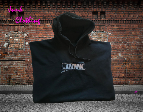 Junk Clothing black hoodie-grey logo